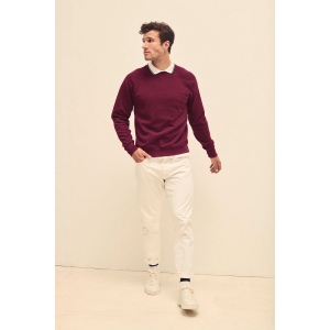 Sweatshirt manches raglan blanc Fruit of the Loom