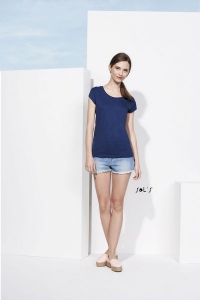 T-shirt femme manches courtes effet flammé Sol's - Scoop - 11393