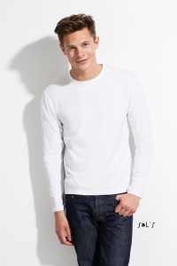 T-shirt homme col rond manches longues blanc Sol's - Century - 11938B