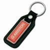 Porte-clés rectangulaire cuir/métal