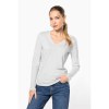 Tee-shirt femme manches longues encolure V Kariban