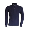 Pull côtelé col zippé Paco Kariban