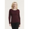 T-shirt femme col rond manches longues blanc Sol's - Majestic - 11425B